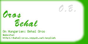 oros behal business card